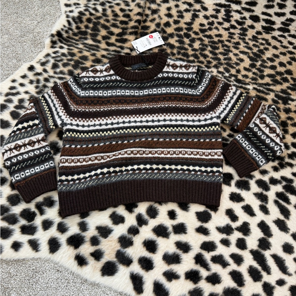 Zara Jacquard Knit Top - NWT Sz S